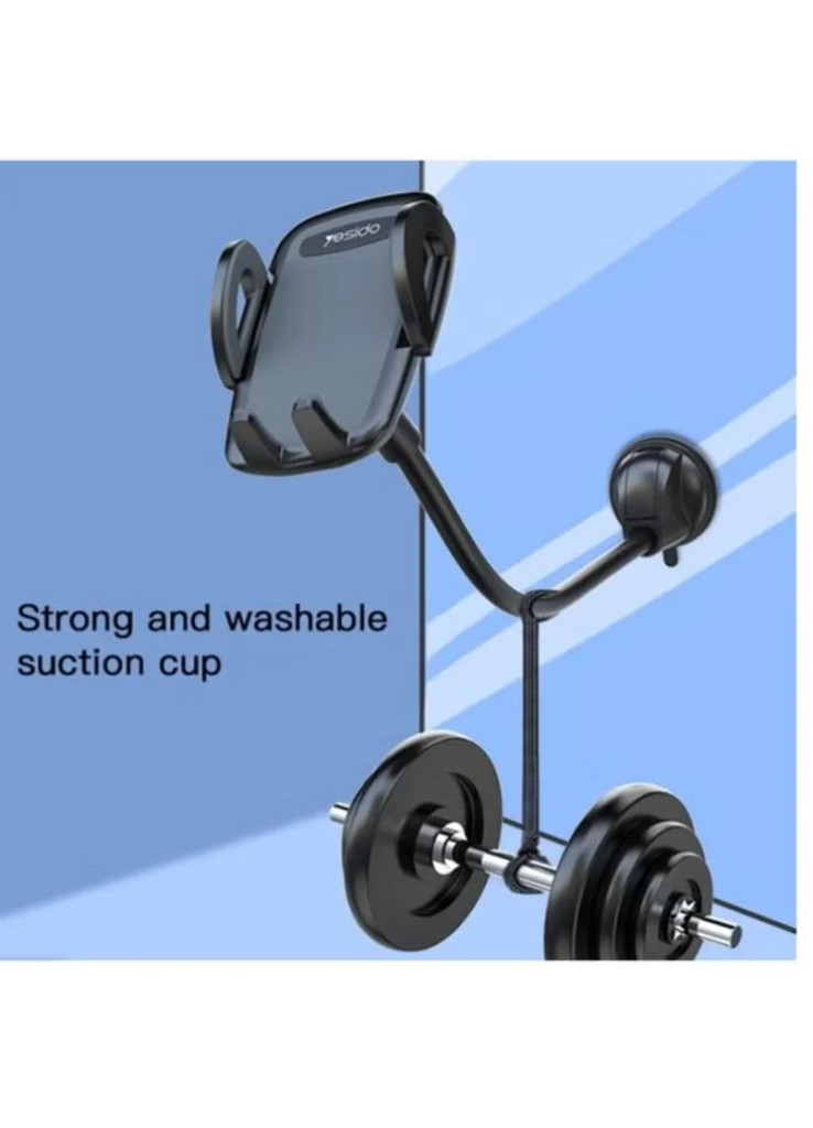 حامل الهاتف بملصق شفط زجاج السيارة Yesido C108 بزاوية دوران 360 درجة (أسود) حامل الهاتف بملصق شفط زجاج السيارة Yesido C108 بزاوية دوران 360 درجة (أسود)