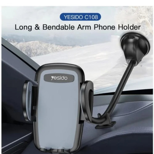 حامل الهاتف بملصق شفط زجاج السيارة Yesido C108 بزاوية دوران 360 درجة (أسود) حامل الهاتف بملصق شفط زجاج السيارة Yesido C108 بزاوية دوران 360 درجة (أسود)