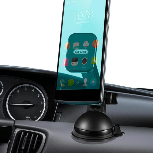حامل هاتف مغناطيسي 2 في 1 من Go-Des مزود بذراع تلسكوبي، يُثبت على لوحة القيادة والزجاج الأمامي وفتحة التهوية، قابل للدوران 360 درجة حامل هاتف مغناطيسي 2 في 1 من Go-Des مزود بذراع تلسكوبي، يُثبت على لوحة القيادة والزجاج الأمامي وفتحة التهوية، قابل للدوران 360 درجة