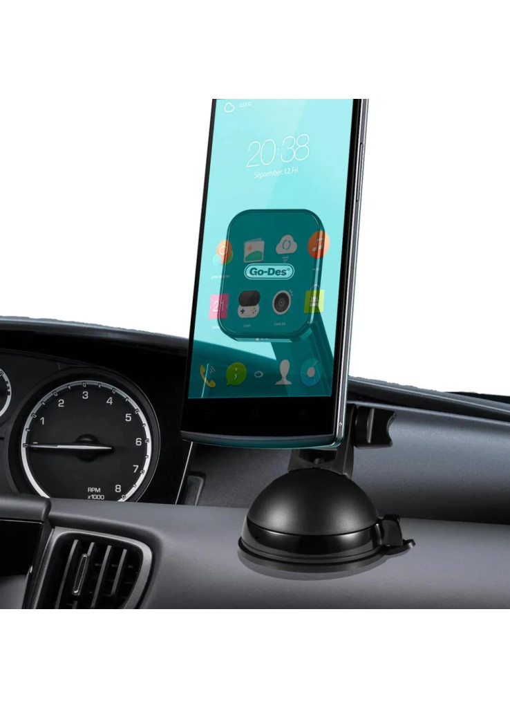 حامل هاتف مغناطيسي 2 في 1 من Go-Des مزود بذراع تلسكوبي، يُثبت على لوحة القيادة والزجاج الأمامي وفتحة التهوية، قابل للدوران 360 درجة حامل هاتف مغناطيسي 2 في 1 من Go-Des مزود بذراع تلسكوبي، يُثبت على لوحة القيادة والزجاج الأمامي وفتحة التهوية، قابل للدوران 360 درجة