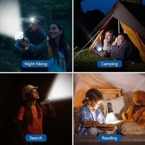 ضوء قوي 4 أوضاع للضوء مصباح يدوي طويل المدى قابل لإعادة الشحن كشاف جانبي