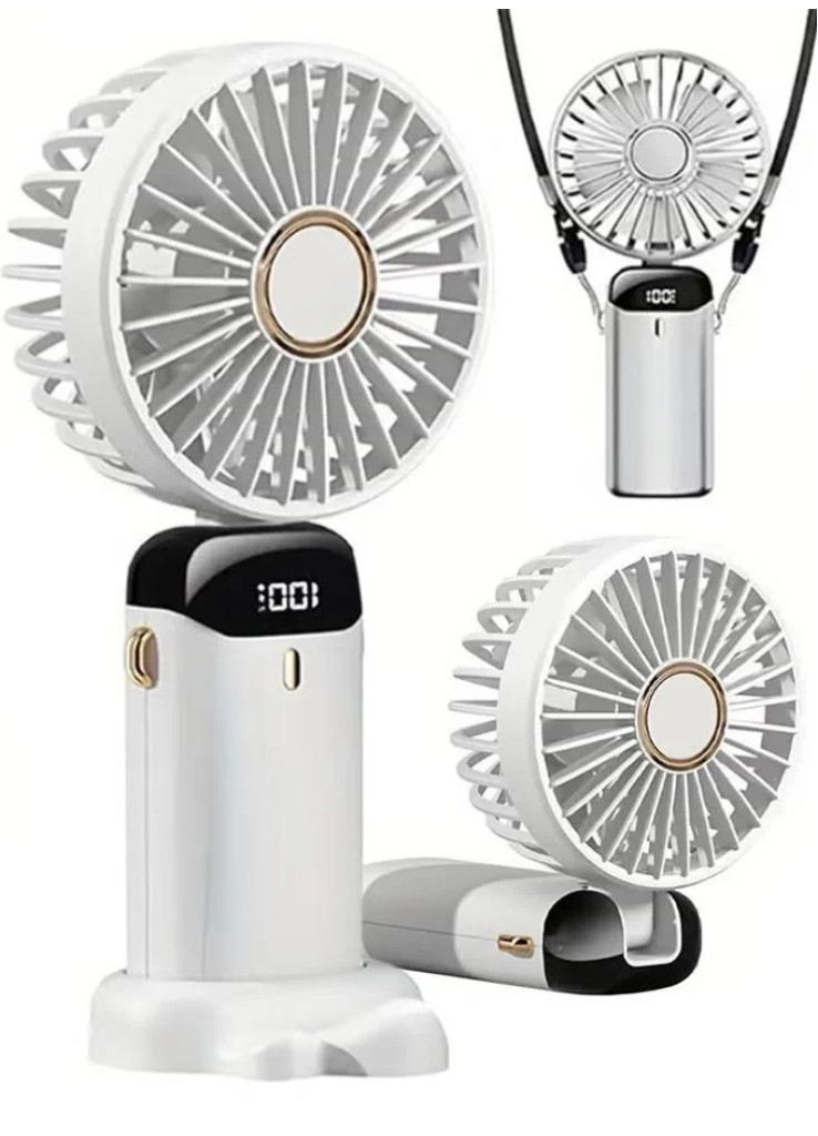 مروحة  لونها اخضر يدوية محمولة | قابلة لإعادة الشحن