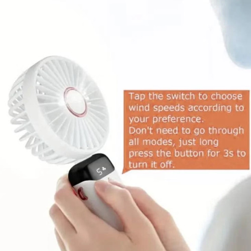 مروحة  لونها اخضر يدوية محمولة | قابلة لإعادة الشحن