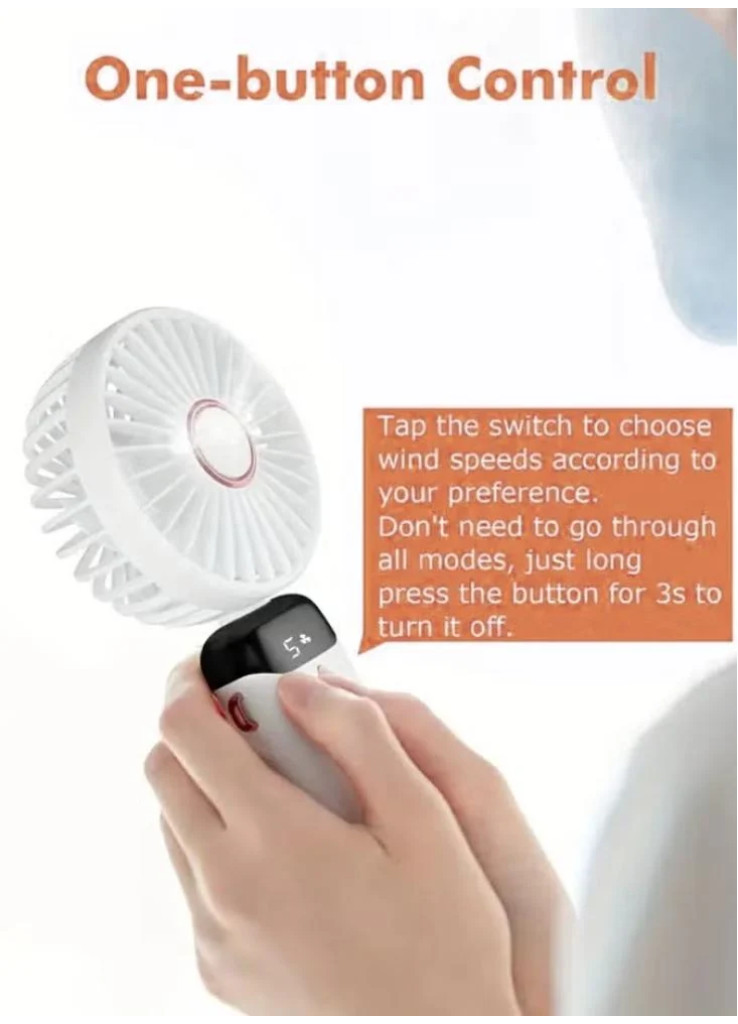 مروحة  لونها اخضر يدوية محمولة | قابلة لإعادة الشحن