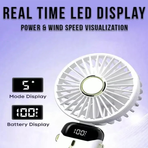 مروحة  لونها اخضر يدوية محمولة | قابلة لإعادة الشحن