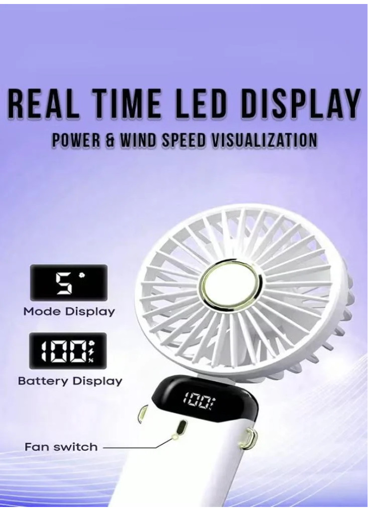 مروحة  لونها اخضر يدوية محمولة | قابلة لإعادة الشحن