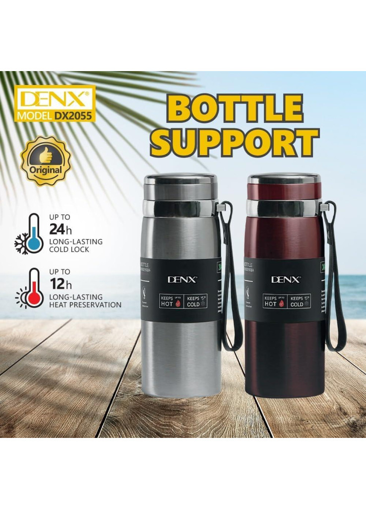 زجاجة مياه معزولة بتفريغ الهواء من فولاذ غير قابل للصدأ 800 مل، قارورة مزدوجة الجدار مع مصفاة شاي ساخن وبارد للسفر، مانعة للتسرب خالية من BPA للمكتب وصالة الرياضة للاستخدام الخارجي من دينكس DX2055 لون ذهبي زجاجة مياه معزولة بتفريغ الهواء من فولاذ غير قابل للصدأ 800 مل، قارورة مزدوجة الجدار مع مصفاة شاي ساخن وبارد للسفر، مانعة للتسرب خالية من BPA للمكتب وصالة الرياضة للاستخدام الخارجي من دينكس DX2055 لون ذهبي