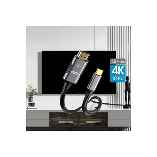 Go-Des كابل GD-HM813 من تايب سي إلى HDTV يدعم دقة 4K بمعدل 30 هرتز بطول 1.8 متر