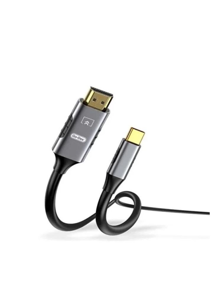 Go-Des كابل GD-HM813 من تايب سي إلى HDTV يدعم دقة 4K بمعدل 30 هرتز بطول 1.8 متر Go-Des كابل GD-HM813 من تايب سي إلى HDTV يدعم دقة 4K بمعدل 30 هرتز بطول 1.8 متر