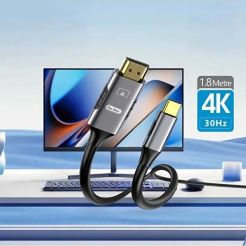 Go-Des كابل GD-HM813 من تايب سي إلى HDTV يدعم دقة 4K بمعدل 30 هرتز بطول 1.8 متر Go-Des كابل GD-HM813 من تايب سي إلى HDTV يدعم دقة 4K بمعدل 30 هرتز بطول 1.8 متر