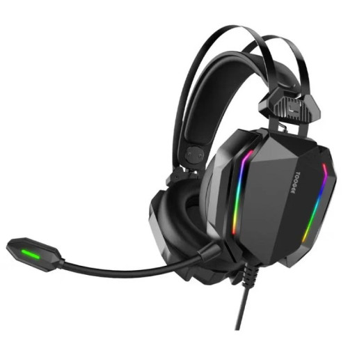 سماعة ألعاب CHAPPELINE A32 بتقنية البلوتوث، بطارية تدوم 50 ساعة مع شحن سريع، وإضاءة LED رائعة لسويتش، كمبيوتر محمول، موبايل، ماك، تردد 20 هرتز - الأسود