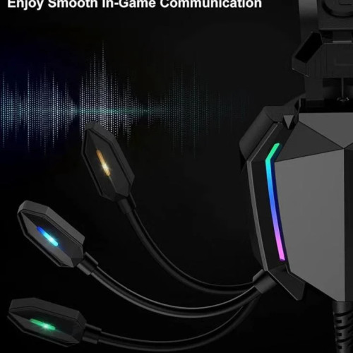 سماعة ألعاب CHAPPELINE A32 بتقنية البلوتوث، بطارية تدوم 50 ساعة مع شحن سريع، وإضاءة LED رائعة لسويتش، كمبيوتر محمول، موبايل، ماك، تردد 20 هرتز - الأسود