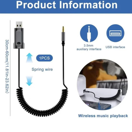 محول شابيلين UX02 اللاسلكي USB للسيارة مستقبل بلوتوث 3.5 مم - أسود محول شابيلين UX02 اللاسلكي USB للسيارة مستقبل بلوتوث 3.5 مم - أسود