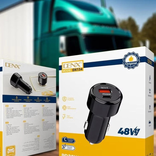 شاحن سيارة DENX بقوة 48 واط - منفذين (USB-A + Type-C) يدعم الشحن السريع QC3.0 و PD30W شاحن سيارة DENX بقوة 48 واط - منفذين (USB-A + Type-C) يدعم الشحن السريع QC3.0 و PD30W