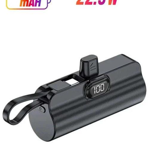 Denx شاحن باور بانك صغير مع منافذ متعددة يدعم الشحن السريع لون اسود | 5000 مللي أمبير | DX412