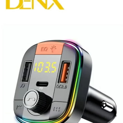 شاحن سيارة و مشغل بلوتوث بـ 3 منافذ PD USB متوافق مع معظم الهواتف الذكية باللون اسود denx dx1806 شاحن سيارة و مشغل بلوتوث بـ 3 منافذ PD USB متوافق مع معظم الهواتف الذكية باللون اسود denx dx1806