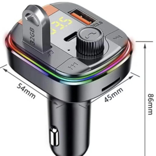 شاحن سيارة و مشغل بلوتوث بـ 3 منافذ PD USB متوافق مع معظم الهواتف الذكية باللون اسود denx dx1806 شاحن سيارة و مشغل بلوتوث بـ 3 منافذ PD USB متوافق مع معظم الهواتف الذكية باللون اسود denx dx1806