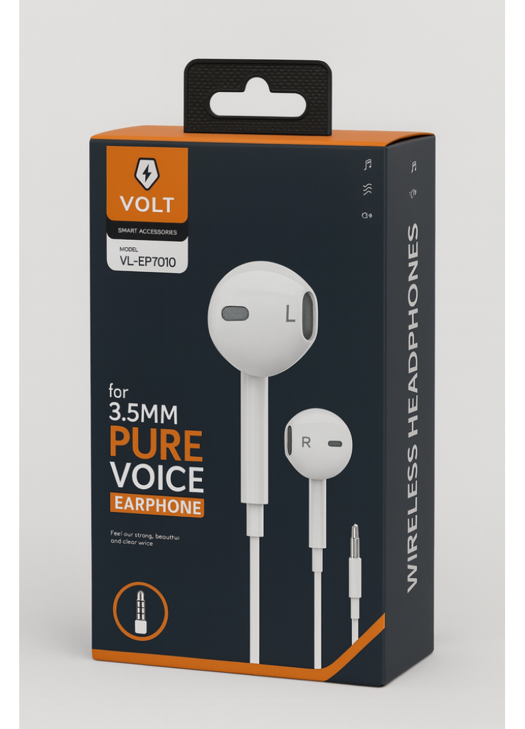 سماعة أذن سلكية شركه فولت الاصليه (Aux) بمنفذ 3.5mm مع ميكروفون - أبيض. سماعة أذن سلكية شركه فولت الاصليه (Aux) بمنفذ 3.5mm مع ميكروفون - أبيض.