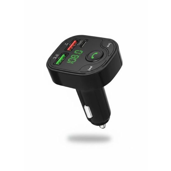 مشغل MP3 للسيارة POWERMAX MX109 - بلوتوث مع شاحن سريع 3.1A وإضاءة LED.
