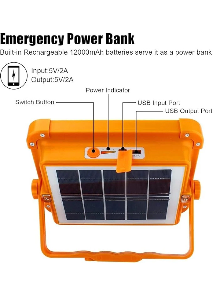 مصباح LED محمول يعمل بالطاقة الشمسية بقدرة 400 واط، مصباح تخييم بـ 5 اوضاع مع منفذ شحن USB، مصباح طوارئ للعمل في الاماكن المغلقة والمفتوحة، مصباح كشاف محمول بتصنيف IP66 لتصليح السيارات والمراب مصباح LED محمول يعمل بالطاقة الشمسية بقدرة 400 واط، مصباح تخييم بـ 5 اوضاع مع منفذ شحن USB، مصباح طوارئ للعمل في الاماكن المغلقة والمفتوحة، مصباح كشاف محمول بتصنيف IP66 لتصليح السيارات والمراب