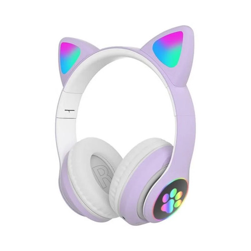 سماعة رأس STN-28 لاسلكية قابلة للطيّ بتصميم مضيء على شكل قطة