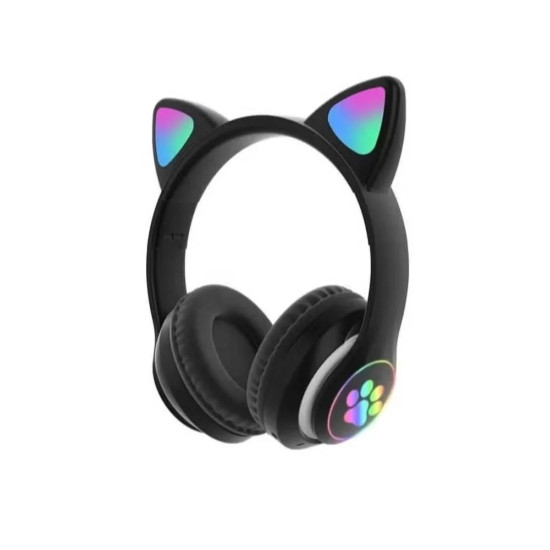 سماعة رأس STN-28 لاسلكية قابلة للطيّ بتصميم مضيء على شكل قطة سماعة رأس STN-28 لاسلكية قابلة للطيّ بتصميم مضيء على شكل قطة