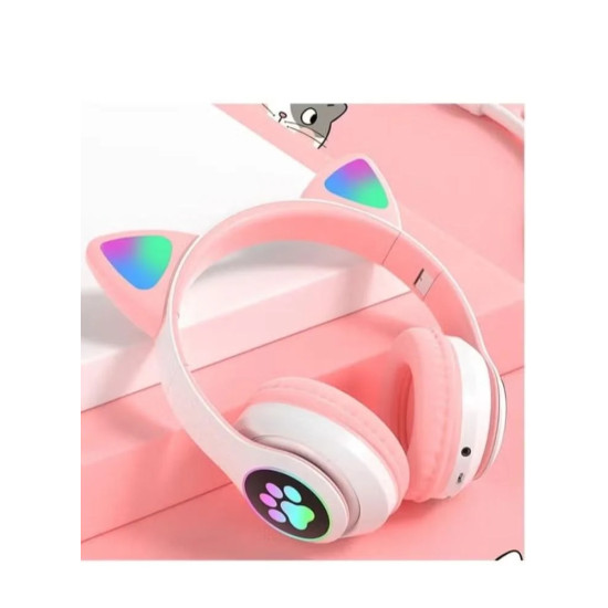 سماعة رأس STN-28 لاسلكية قابلة للطيّ بتصميم مضيء على شكل قطة سماعة رأس STN-28 لاسلكية قابلة للطيّ بتصميم مضيء على شكل قطة