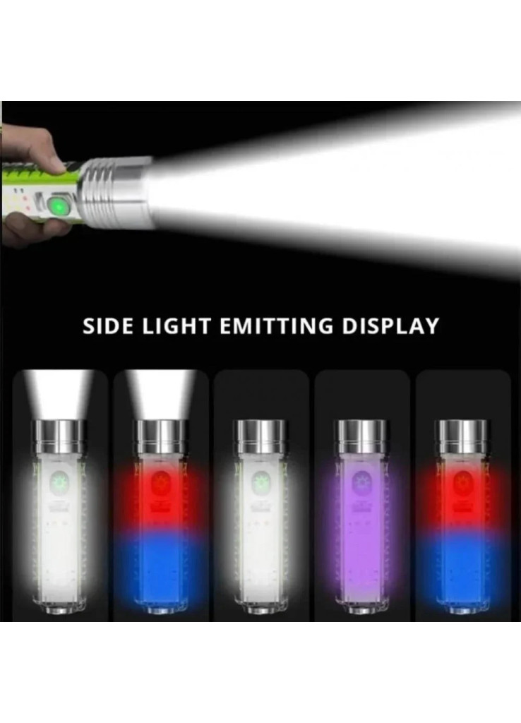 كشاف ليد 520A متعدد الوظائف مزود باضاءة جانبية متعددة الالوان مضاد للماء بمعيار IPX5