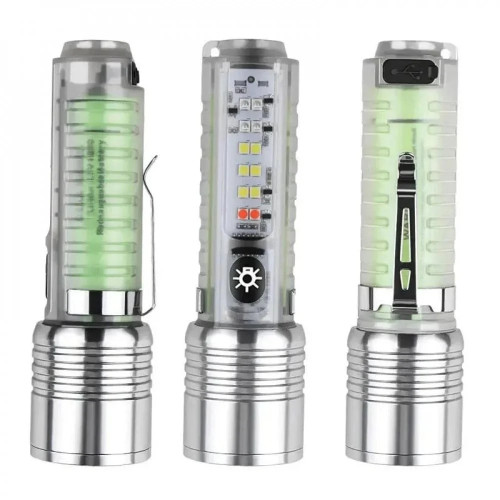 كشاف ليد 520A متعدد الوظائف مزود باضاءة جانبية متعددة الالوان مضاد للماء بمعيار IPX5