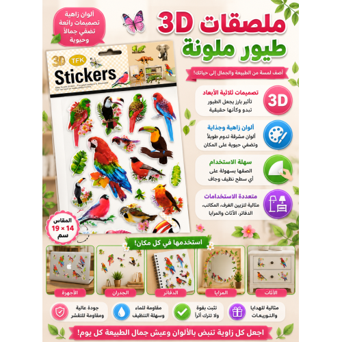 ملصقات طيور استكر  للأطفال