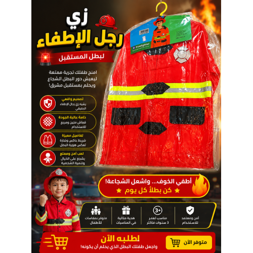 طقم لبس رجل الإطفاء للأطفال