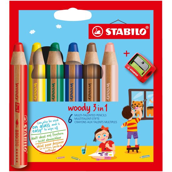 ستابيلو براية – مثالي للحفاظ على أقلام الرصاص مبرية في المدرسة أو المكتب أو المنزل - طقم من 6 قطعة