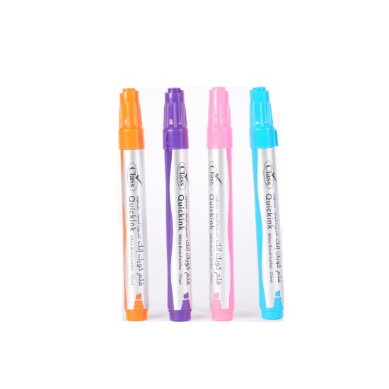 كلاس قلم سبورة - 4 ألوان – مثالي للملاحظات المدرسية وأعمال المكتب والكتابة اليومية - طقم من 24 قطعة