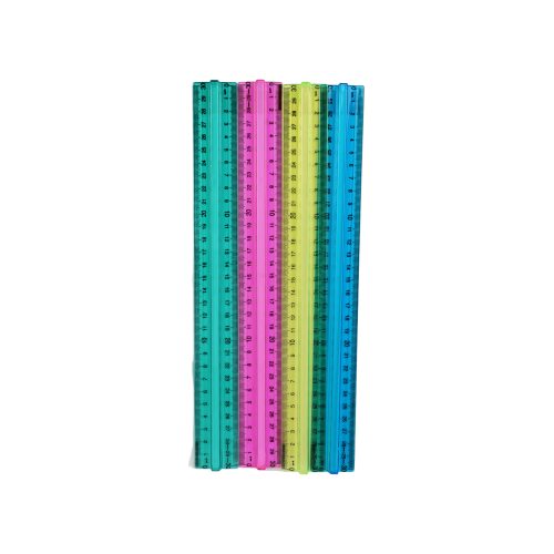 كلاس مسطرة 30cm - متعدد الألوان – مثالي لأعمال المكتب والمشاريع المدرسية ومهام المكتب اليومية - طقم من 12 قطعة