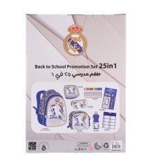 ريال مدريد شنطة ظهر مدرسية - 18 بوصة – مثالي للذهاب إلى المدرسة والتنقل اليومي وحمل الأغراض