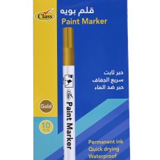 كلاس طقم أقلام ماركر - ذهبي – مثالي للملاحظات المدرسية وأعمال المكتب والكتابة اليومية - طقم من 10 قطعة