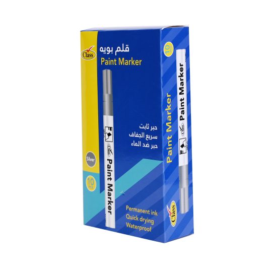 كلاس طقم أقلام ماركر - فضي – مثالي للملاحظات المدرسية وأعمال المكتب والكتابة اليومية - طقم من 10 قطعة