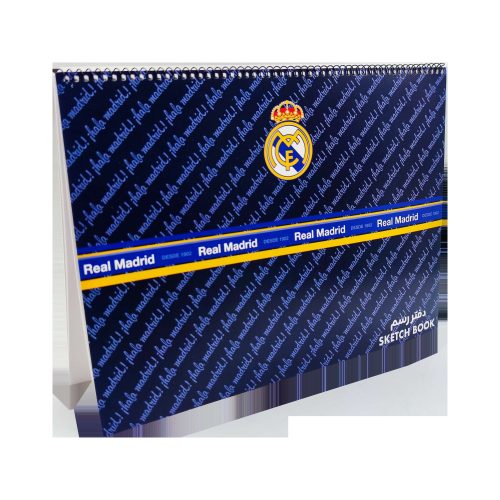 ريال مدريد دفتر رسم – مثالي للملاحظات المدرسية وكتابة اليوميات والرسم وأعمال المكتب - طقم من 12 قطعة