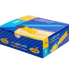 كلاس قلم تظليل - أصفر – مثالي للملاحظات المدرسية وأعمال المكتب والكتابة اليومية - طقم من 8 قطعة