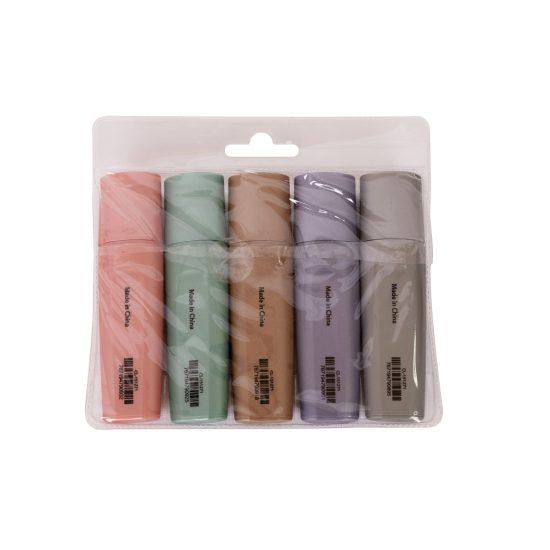 كلاس قلم تظليل - 5 ألوان – مثالي للملاحظات المدرسية وأعمال المكتب والكتابة اليومية - طقم من 12 قطعة