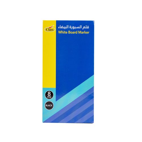 كلاس قلم سبورة - أسود – مثالي للملاحظات المدرسية وأعمال المكتب والكتابة اليومية - طقم من 8 قطعة