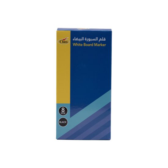 كلاس قلم سبورة - أسود – مثالي للملاحظات المدرسية وأعمال المكتب والكتابة اليومية - طقم من 8 قطعة
