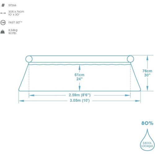 بست واي مسبح أطفال 76cm - أزرق – مثالي لأيام المسبح واللعب في الحديقة والمرح العائلي في الهواء الطلق
