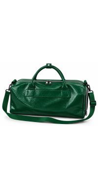 Green leather duffle bag