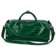Green leather duffle bag