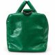 Green leather duffle bag
