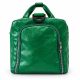 Green leather duffle bag