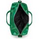Green leather duffle bag