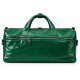 Green leather duffle bag