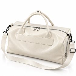 Off white leather duffle bag